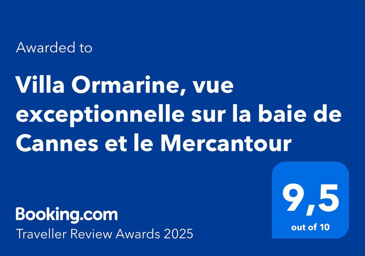 Villa Ormarine, Vue Exceptionnelle Sur La Baie De Cannes Et Le Mercantour Лез-Адре-де-л'Естерель Екстер'єр фото